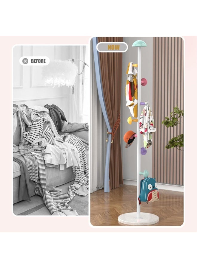 Happy Home Modern clothes hanger stand for children and adults – multi-purpose hanger for hanging clothes, bags, and caps – sturdy and stable metal, suitable for the entryway, bedroom, or children's room – 168 cm high - Image 3